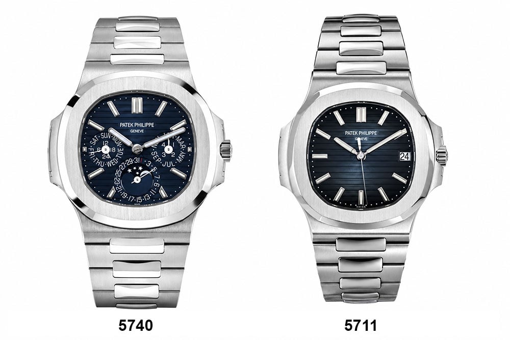 Patek Philippe 5740 compared with Patek Philippe 5711 Nautilus