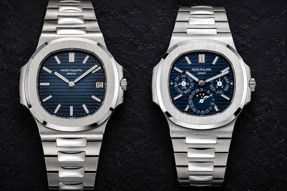Patek Philippe Nautilus evolution from reference 3700 to Patek Philippe 5740 perpetual calendar