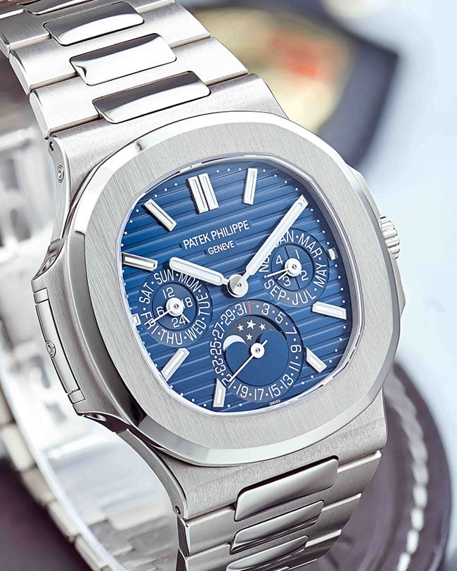 Patek Philippe Nautilus 5740 white gold luxury sports watch with perpetual calendar complication
