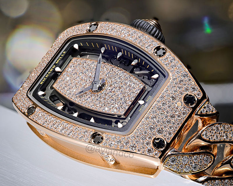 Richard Mille RM 07-01 automatic women's watch with skeletonized movement and precise gem-setting