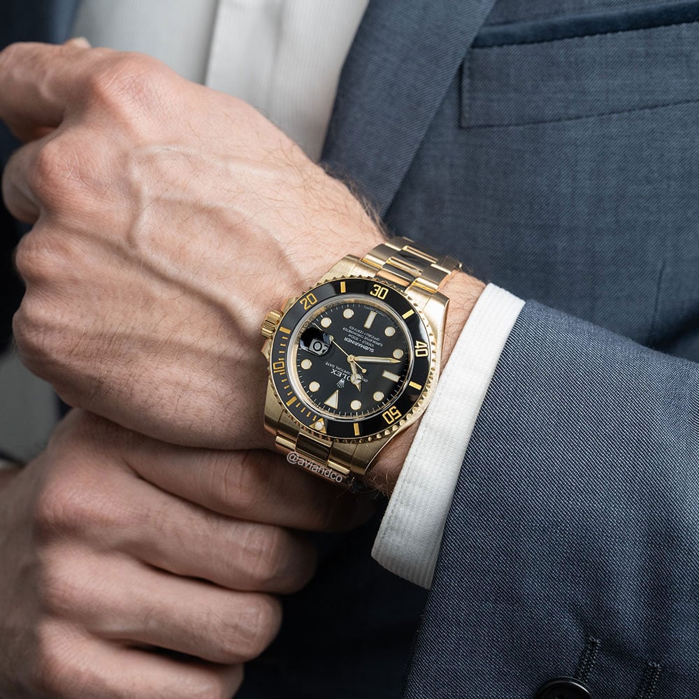 Yellow Gold Rolex Submariner Reference 116618LN