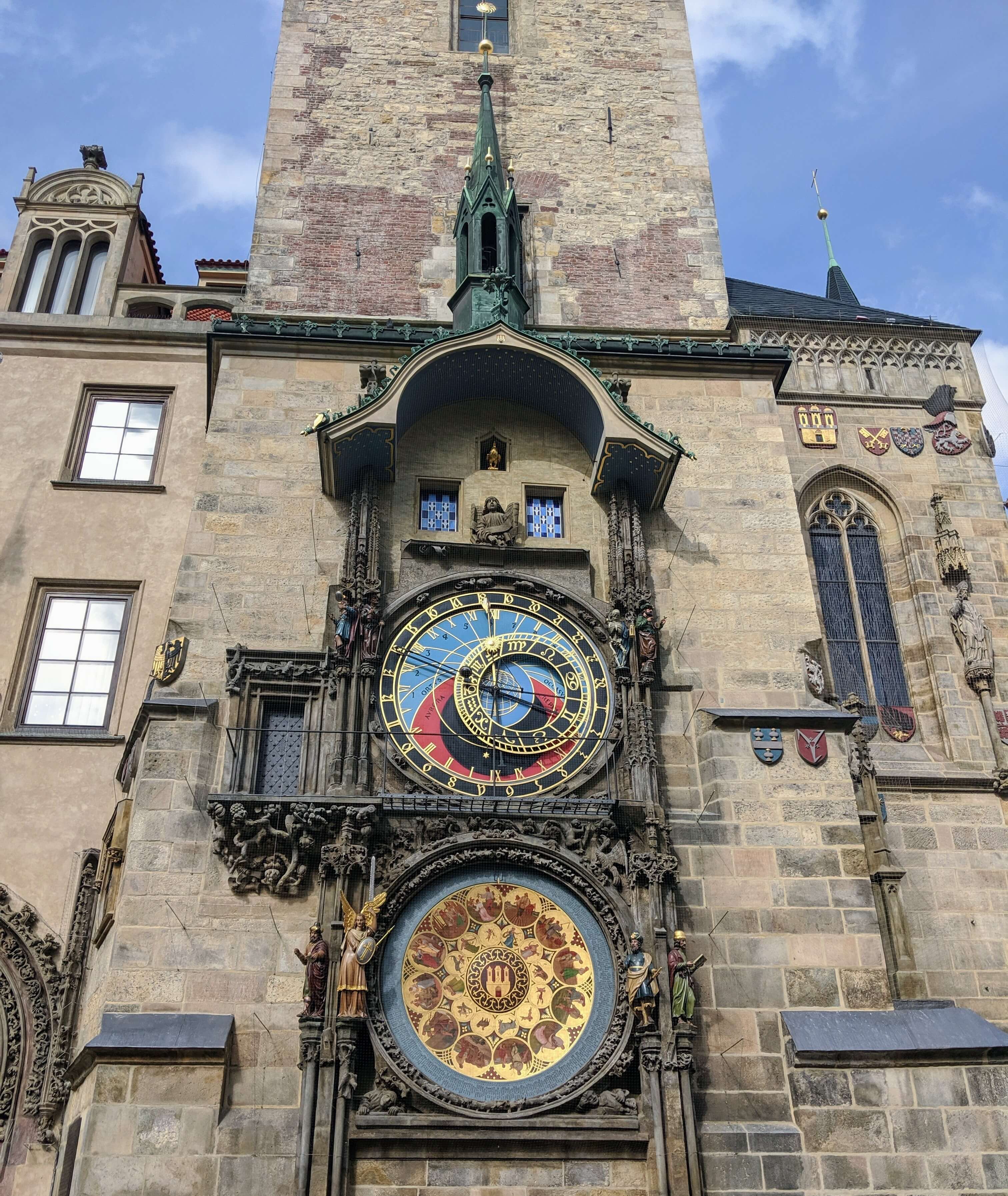 Full View of the Prague Astronomical Clock in 2019, Located in the Old Town Square of The Czech Republic