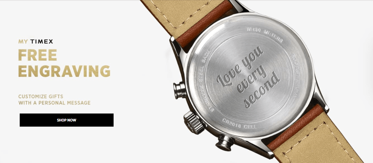 An Advertisement of an Engraved Caseback that Reads ‘Love You Every Second’