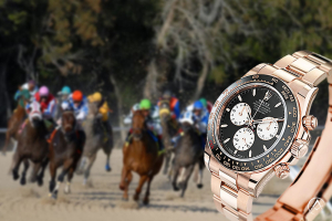 Equestrian watches, Rolex Daytona “Le Mans,” 18K Rose Gold, Black Index Dial, Oyster Bracelet, 40 mm