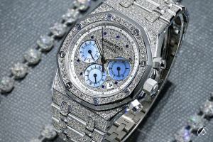 Audemars Piguet Royal Oak, 18K White Gold, Pave Diamonds, 39 mm