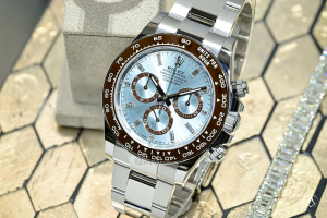 Rolex Daytona, Platinum, Ice Blue Baguette Index Dial, Oyster Bracelet