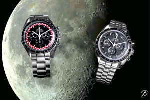 OMEGA watches on the moon background