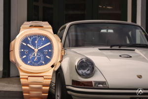 Porsche 911 with a Patek Philippe Nautilus watch classic cars and watches