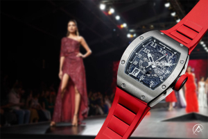 New York Fashion Week watches Richard Mille RM 010, 18K White Gold, Transparent Dial, Red Strap