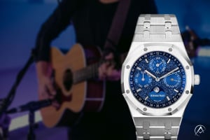 John Mayer with John Mayer Audemars Piguet Royal Oak watch