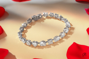 Diamonds by Avi & Co. 18K White Gold Mutli-Shape Diamond Line Bracelet, 13.95 CT
