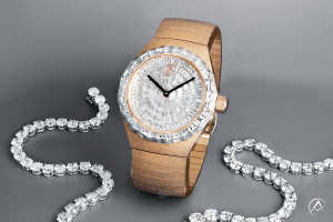 Avi & Co. Frosted Collection Rose Gold Bracelet Diamond Dial Jewelry Watch