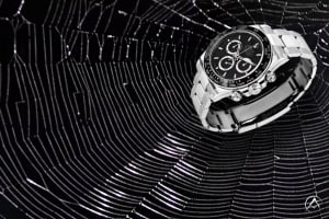 Rolex Cosmograph Daytona, Stainless Steel, Black Dial, Oyster Bracelet black on black halloween spiderweb