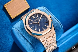 Audemars Piguet Royal Oak, 18K Rose Gold, Blue Dial