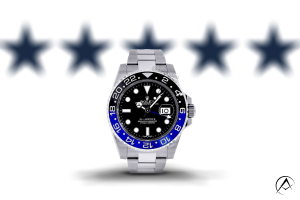 Rolex GMT-Master II Batman with five star background