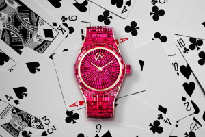 Hue by Avi & Co. Red Ruby Watch, 18K Rose Gold, 44 mm