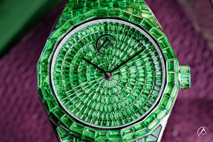 Avi & Co.'s new Hue Collection green tsavorite watch