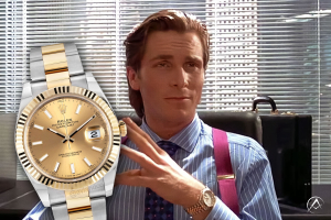 Christian Bale in American Psycho wearing Rolex watch