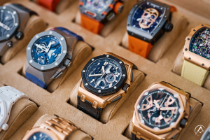 Box full of Audemars Piguet and Richard Mille watches