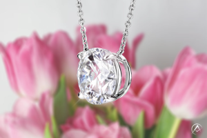 Diamonds by Avi & Co. Platinum Round Solitaire Diamond Pendant, 14.05 CT
