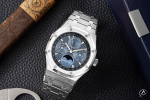 Audemars Piguet Royal Oak Perpetual Calendar, Stainless Steel, Blue Grand Tapisserie Dial
