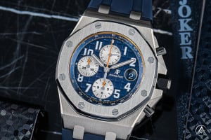 Audemars Piguet Royal Oak Offshore, Stainless Steel, Blue Mega Tapisserie Arabic Dial