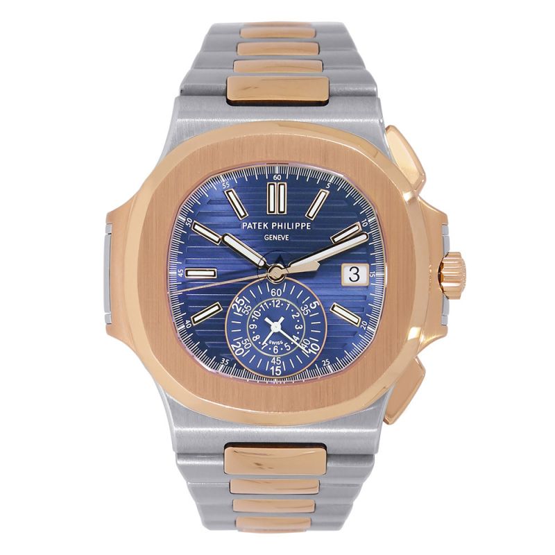 Patek Philippe 5980 1AR 001 Steel 18K RG Blue Dial Watch