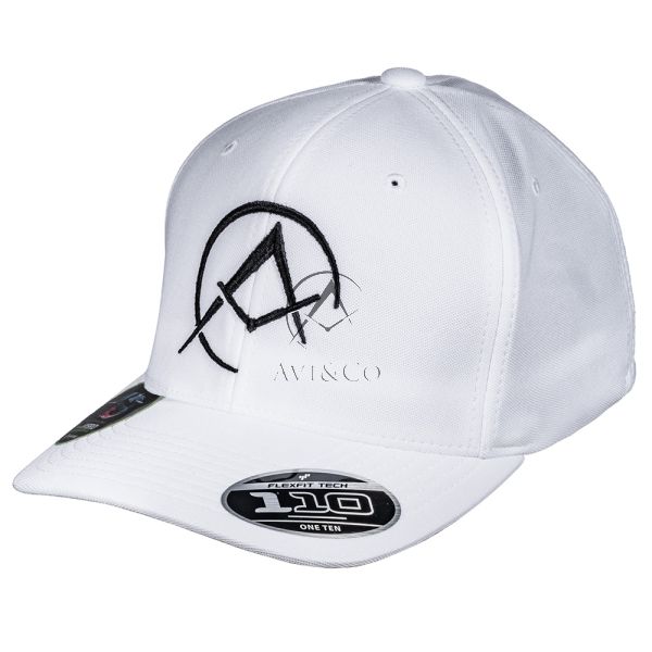 Avi & Co Hat-White Flexfit 110® Cool & Dry Mini Pique Baseball Cap