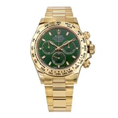 Rolex Daytona 116508, Oyster, 18K Yellow Gold, Green Index Dial, 40 mm