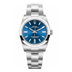 Rolex Oyster Perpetual 34, 124200, Stainless Steel, Blue dial, 34 mm