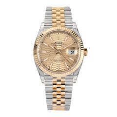Rolex Datejust 126233, Steel, 18K Yellow Gold Jubilee, YG Gold Motif Dial, 36mm front