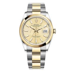 Rolex Datejust 41 126303, Oyster, Steel & 18K Yellow Gold, Gold Motif Index Dial