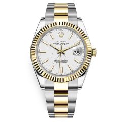 Rolex Datejust 41 Oyster Steel & 18K Yellow Gold White Index Dial 