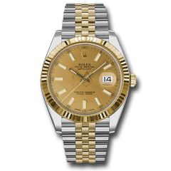 Rolex Datejust 41mm Jubilee Steel & 18K Yellow Gold Champagne Index Dial 