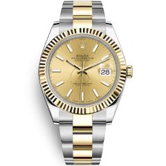 Rolex Datejust 41 Oyster Steel & 18K Yellow Gold Champagne Index Dial 