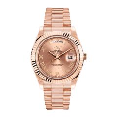 Rolex day-date 218235, 18K Rose Gold , Rose Roman Dial, 41mm