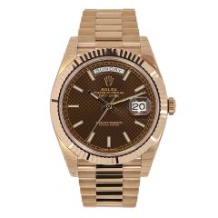 Rolex Day-Date 40 228235, 18K Rose Gold, Chocolate Grid dial, 40 mm