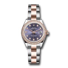Rolex Lady-Datejust 279381RBR, Oyster, Steel & 18K Rose Gold, Aubergine Diamond Dial