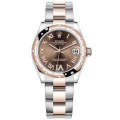 Rolex Lady-Datejust 31mm Oyster Steel & 18K Rose Gold Chocolate Roman Dial 