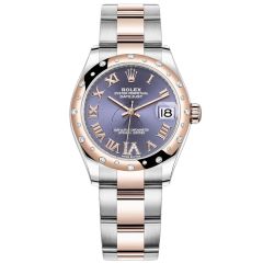 Rolex Lady-Datejust 31mm Oyster Steel & 18K Rose Gold Aubergine Roman Dial 