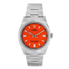 Rolex Oyster Perpetual 126000 Steel Red Dial In Stock