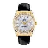 N㊻ロレックス YGF尾錠+ベルト 革バンド Rolex Datejust 36 116188, 18K Yellow Gold, Mother Of Pearl Dial