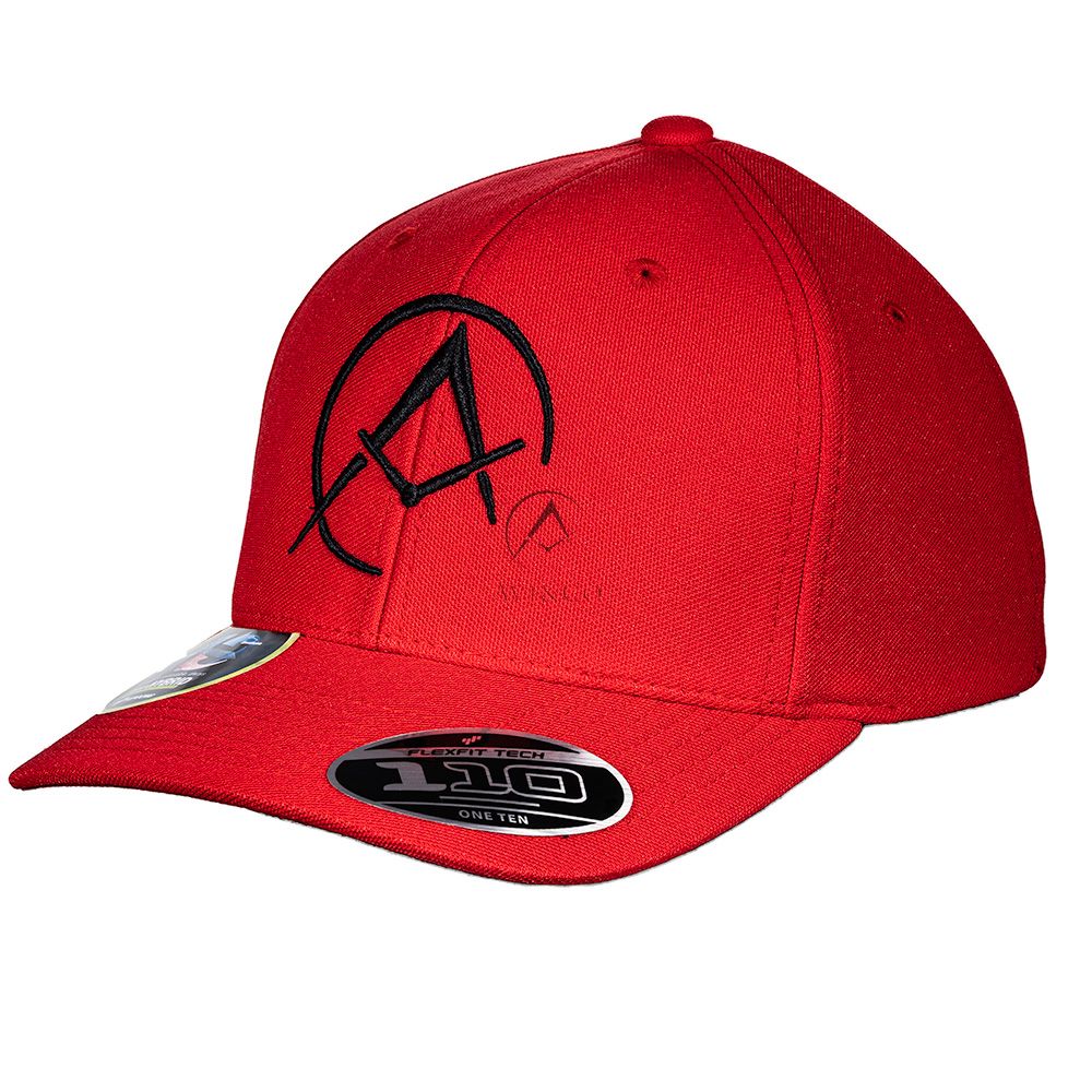 Avi & Co Hat-Red Cool Pique Baseball 110® Flexfit Dry Cap Mini 