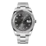 Rolex Datejust II 116334 Oyster Steel Rhodium Diamond Dial 41 mm