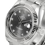 Rolex datejust 2 rhodium diamond dial top