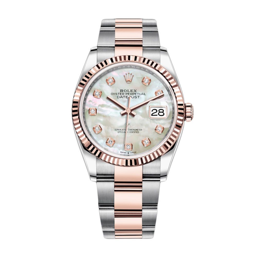 Rolex Datejust 36 126231 - Oyster Steel & 18K Rose Gold Watch with MOP Diamond Dial - Avi & Co. 1