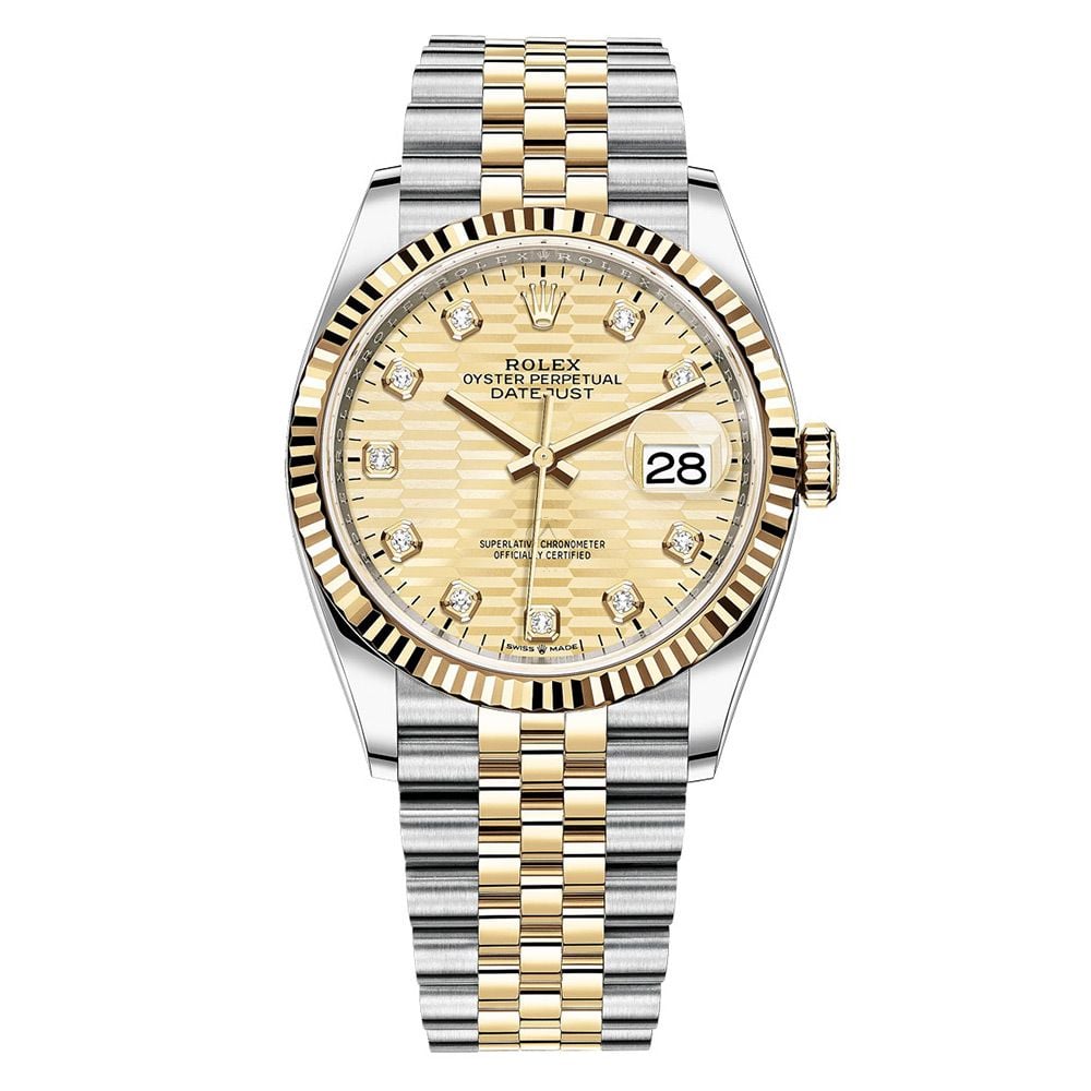 Rolex Datejust 36 126233, Jubilee, Steel & 18K Yellow Gold, Golden Flu - Avi & Co. 1