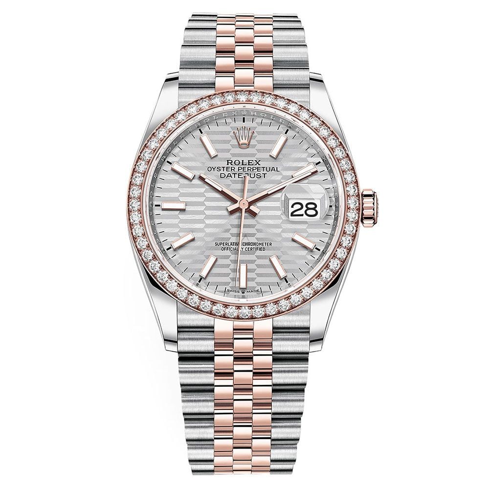 Shop Rolex Datejust 36 126281RBR, Jubilee, Steel & 18K Rose Gold, Silver, 36 mm - Avi & Co. 1