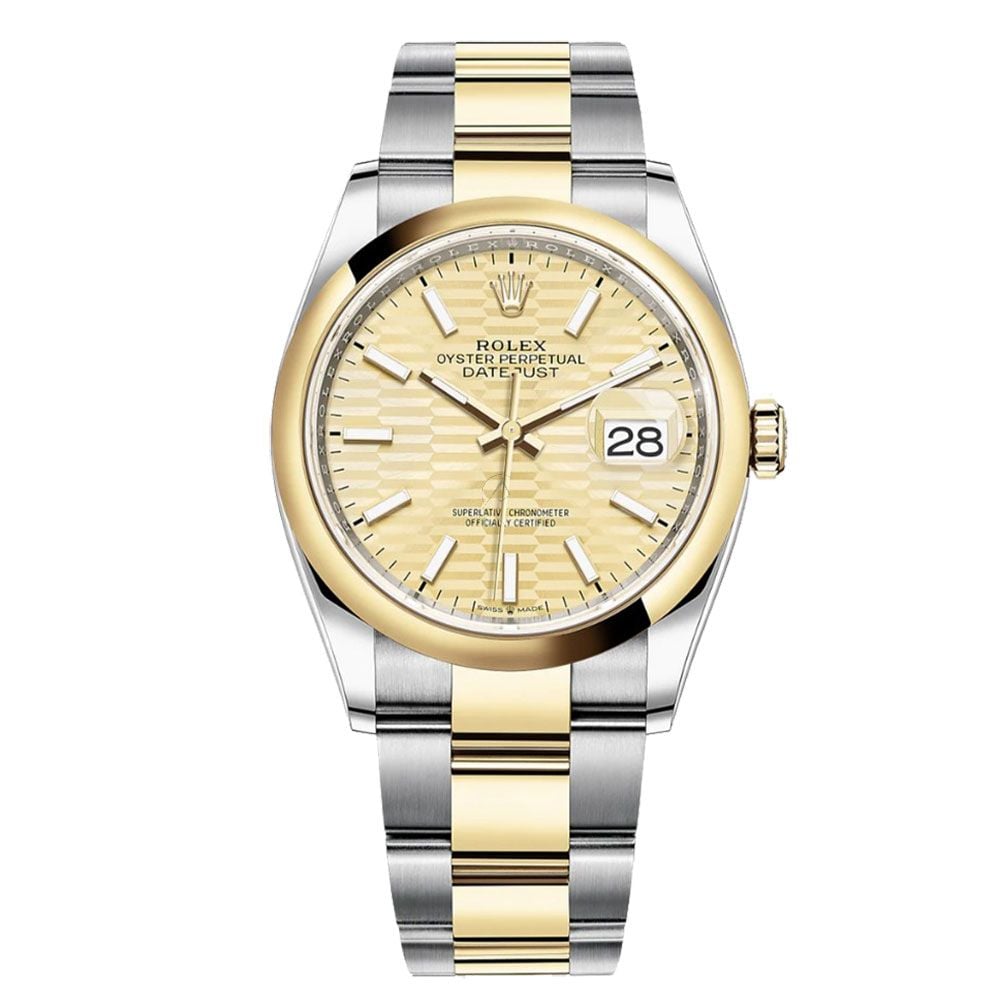 Rolex Datejust 41 126303, Oyster, Steel & 18K Yellow Gold, Gold Motif Index Dial, 41mm - Avi & Co. 1