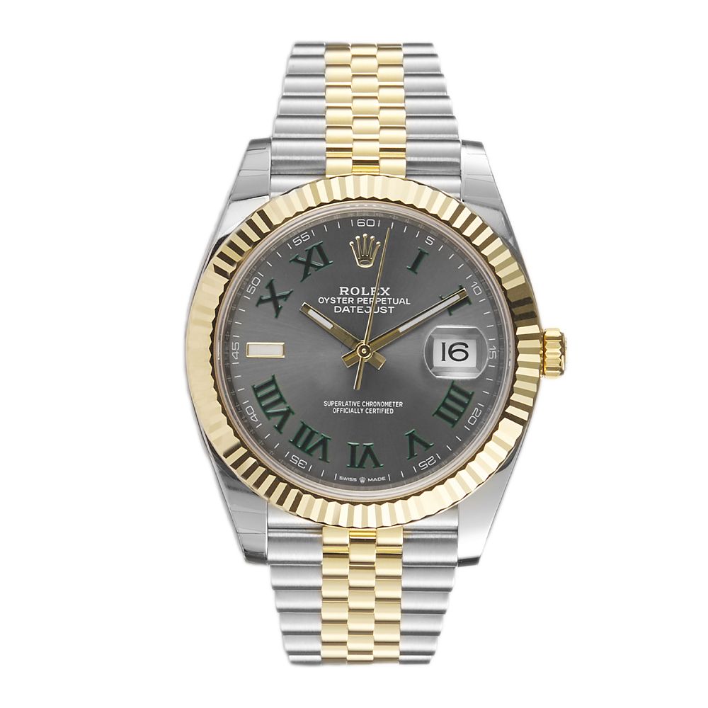 Rolex Datejust 41, 126333, Stainless Steel & 18K Yellow Gold, Wimbledon Grey Roman Dial, 41 mm - Avi & Co. 1